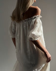 Off-the-Shoulder Embroidered Maxi Dress