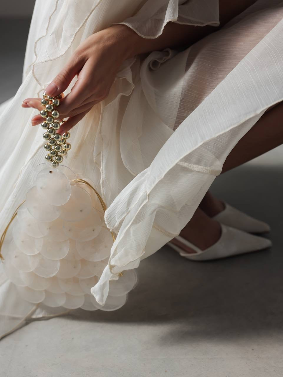 Vestido corto transparente en capas