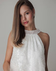 Mini-robe col licou ornée de sequins