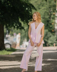 Ensemble en coton pêche rosée