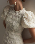 Vestido corto con textura Fleur