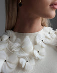 Strick-Top mit Blumenapplikationen