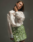 Green Sequin Mini Skirt