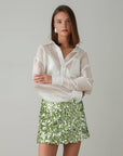 Green Sequin Mini Skirt