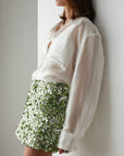 Green Sequin Mini Skirt