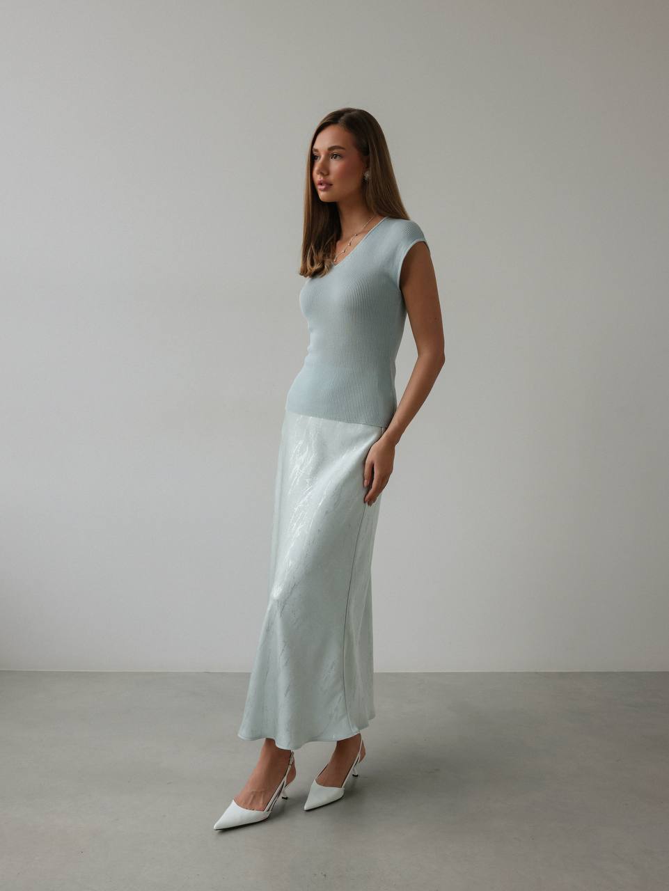 Marble Satin Skirt