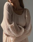Ethereal Breeze Pleated Maxi Dress.