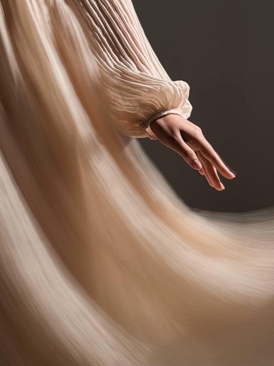 Ethereal Breeze Pleated Maxi Dress.