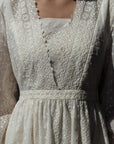 Lace Detail White Midi Dress.