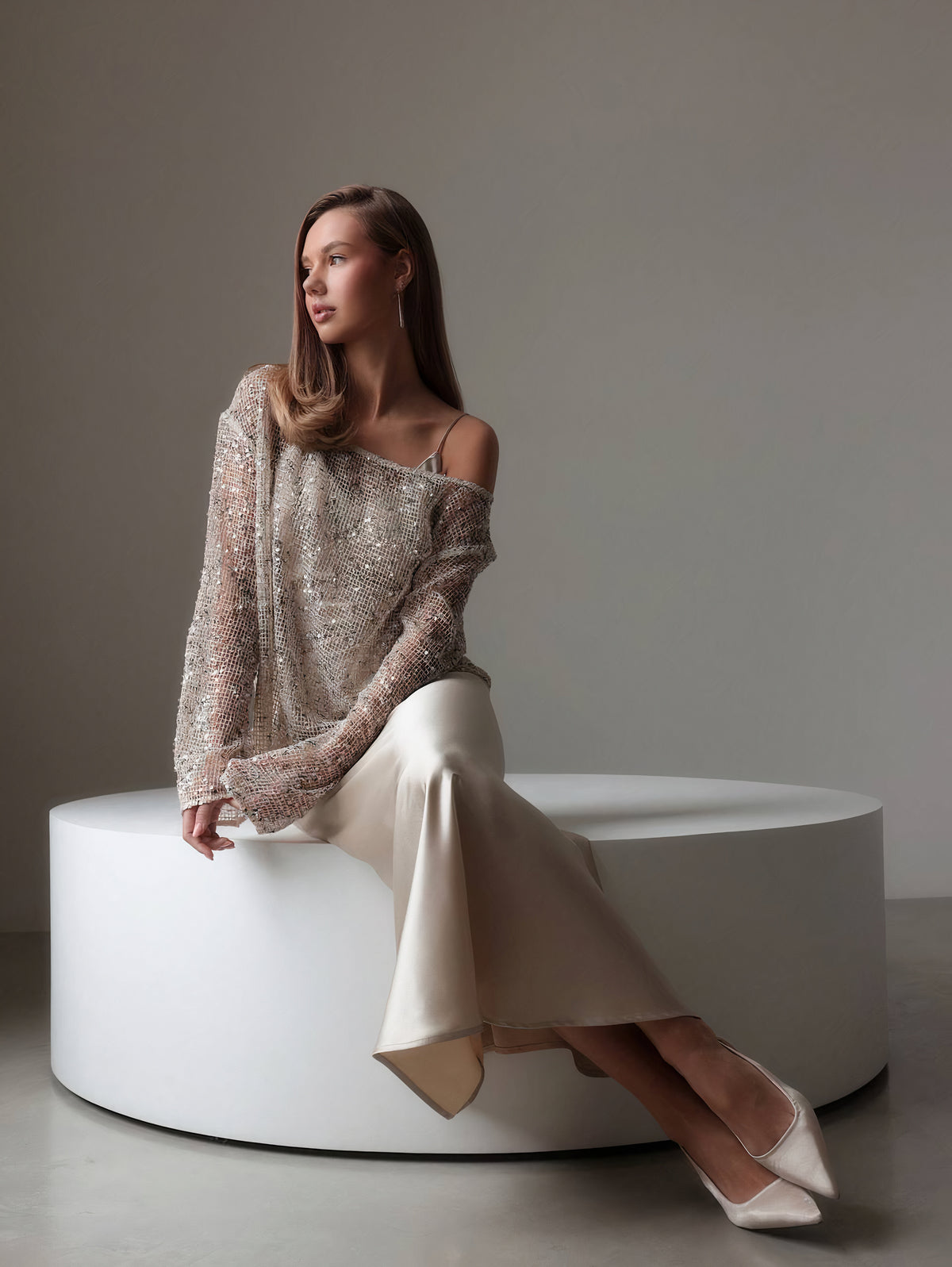 Abito sottoveste in raso Luxe