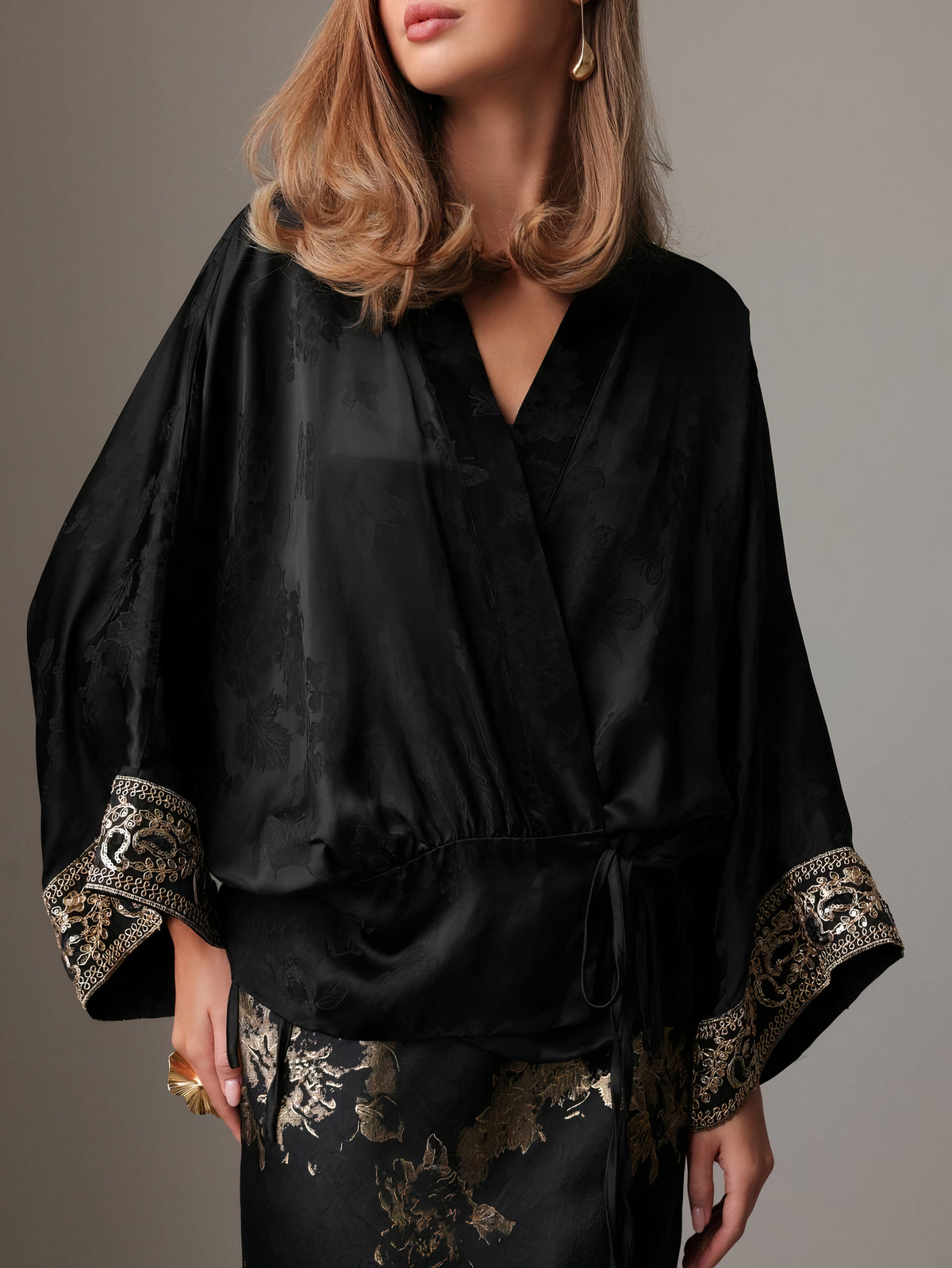 Seidenkleid Midnight Gold