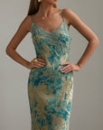 Abito con bordi in pizzo Verdant Bloom