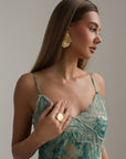 Abito con bordi in pizzo Verdant Bloom