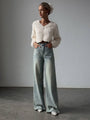 Wide Leg Vintage Denim Jeans - Maelle Paris