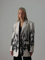 Giacca oversize grigia fantasia