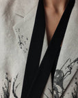 Chaqueta oversize gris estampada