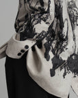 Chaqueta oversize gris estampada