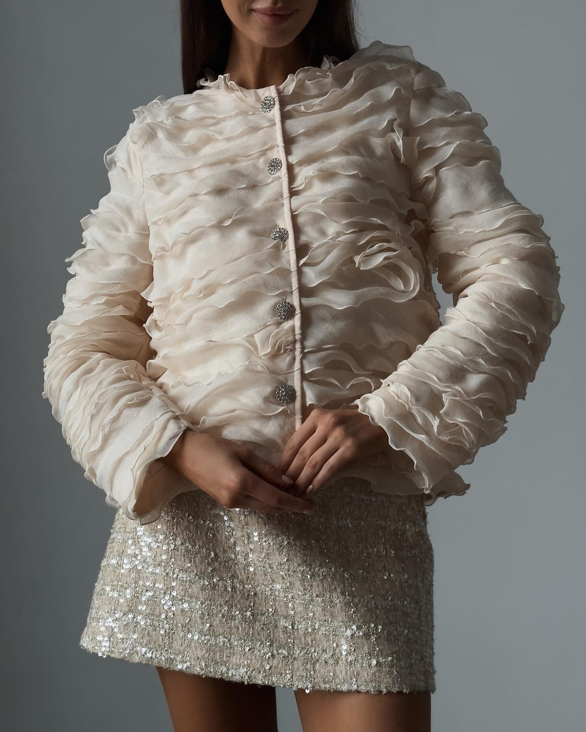 Elegant Ruched Jacket - Maelle Paris