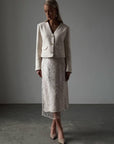 Elegant Beige Tweed Jacket - Maelle Paris