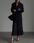 Elegant Black Oversize Jacket - Maelle Paris