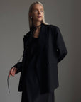Elegant Black Oversize Jacket - Maelle Paris