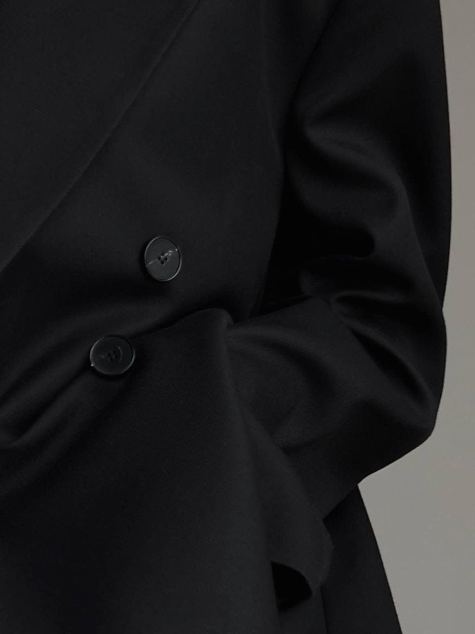 Elegant Black Oversize Jacket - Maelle Paris