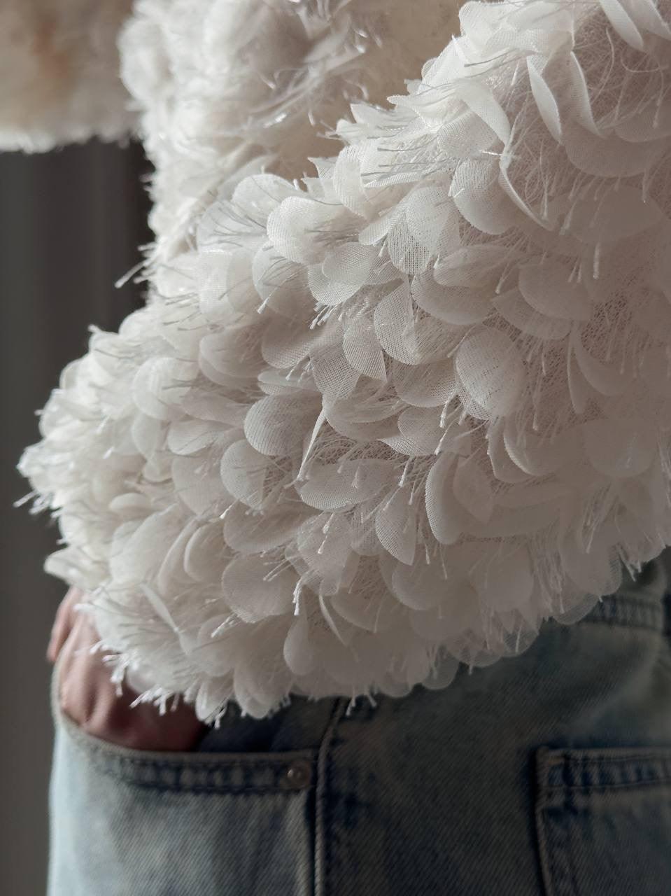 Elegant Fluffy Crop Jacket - Maelle Paris