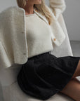 Veste blanche douce effet peluche