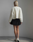 Veste blanche douce effet peluche