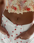 Stylish Heart-Patterned White Pants - Maelle Paris
