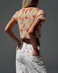 Stylish Heart-Patterned White Pants - Maelle Paris