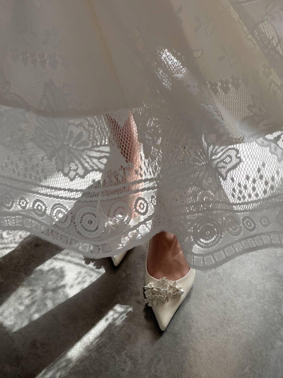 White Lace Skirt - Maelle Paris