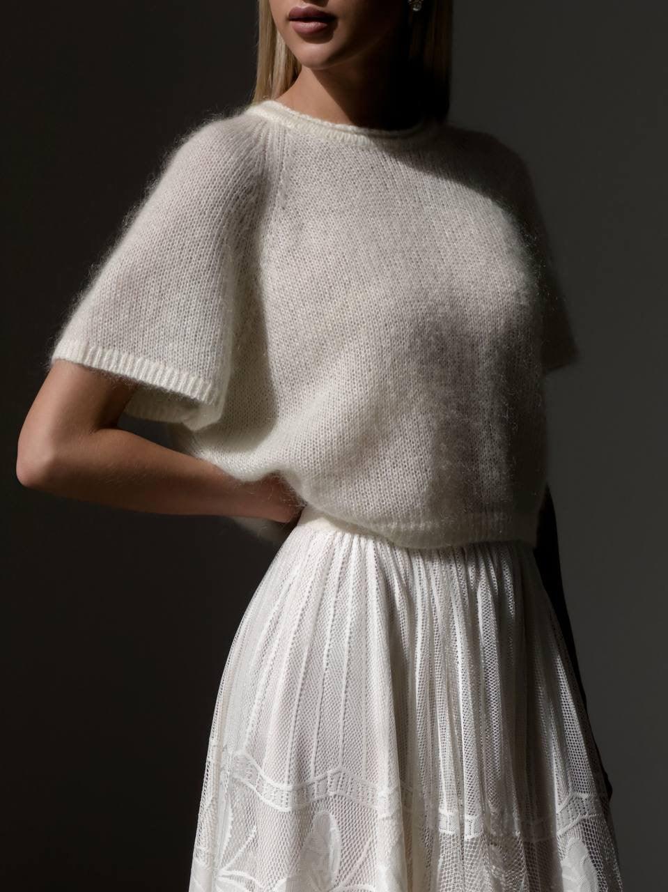 White Lace Skirt - Maelle Paris