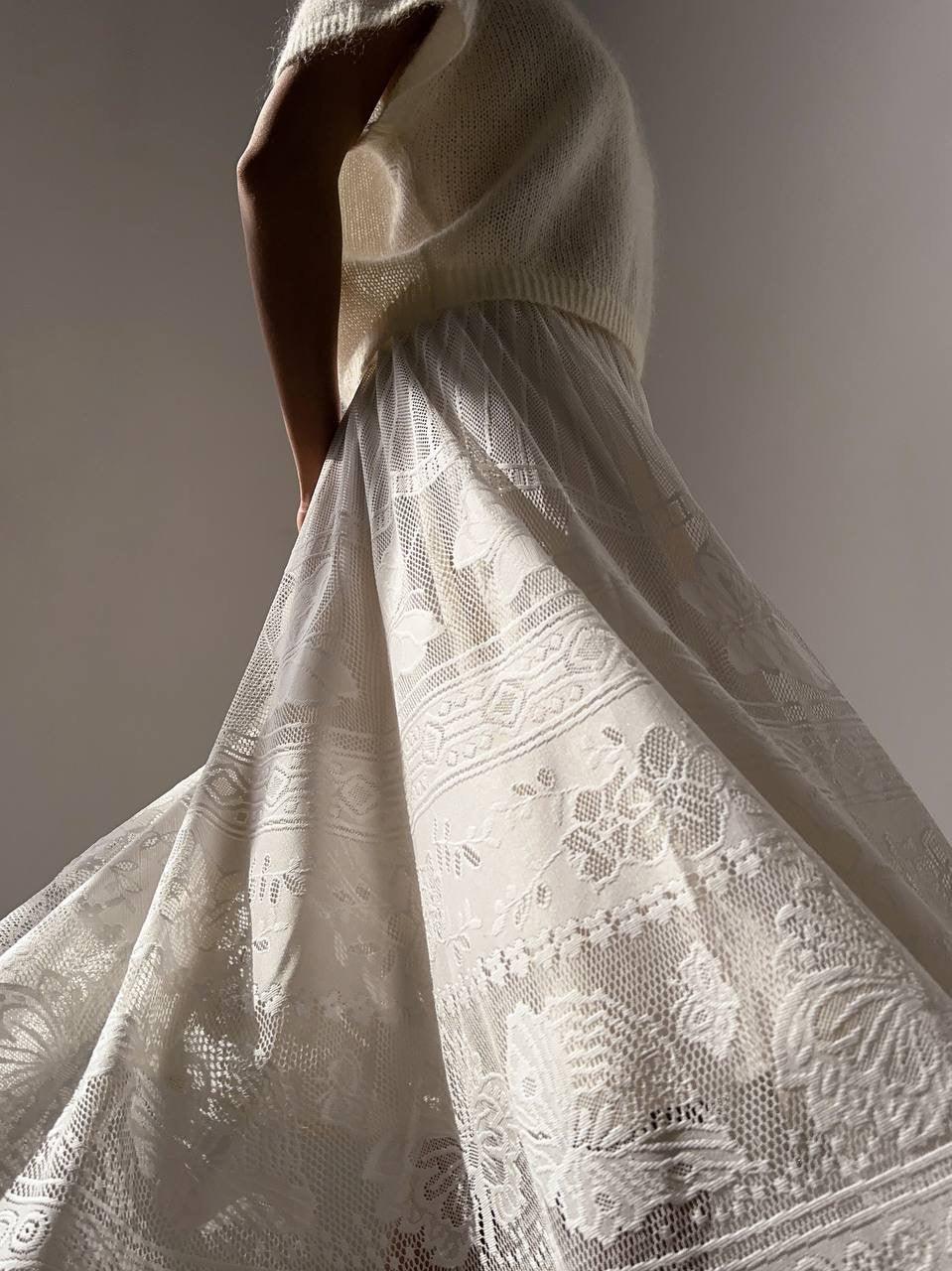 White Lace Skirt - Maelle Paris