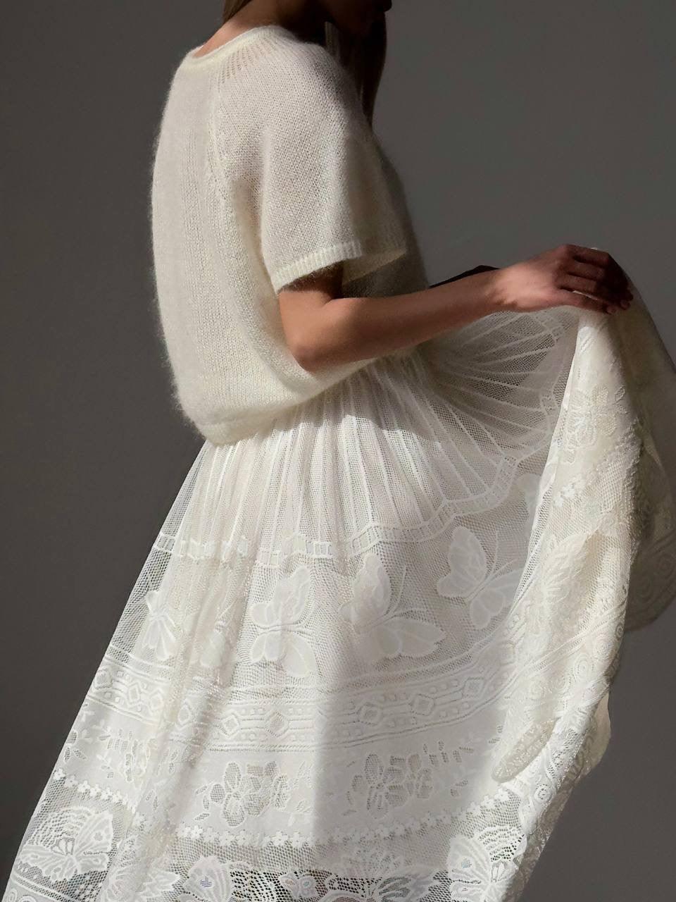 White Lace Skirt - Maelle Paris