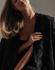Strukturierter schwarzer Midirock