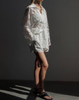 Elegant White Lace Suit - Maelle Paris