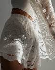 Elegant White Lace Suit - Maelle Paris