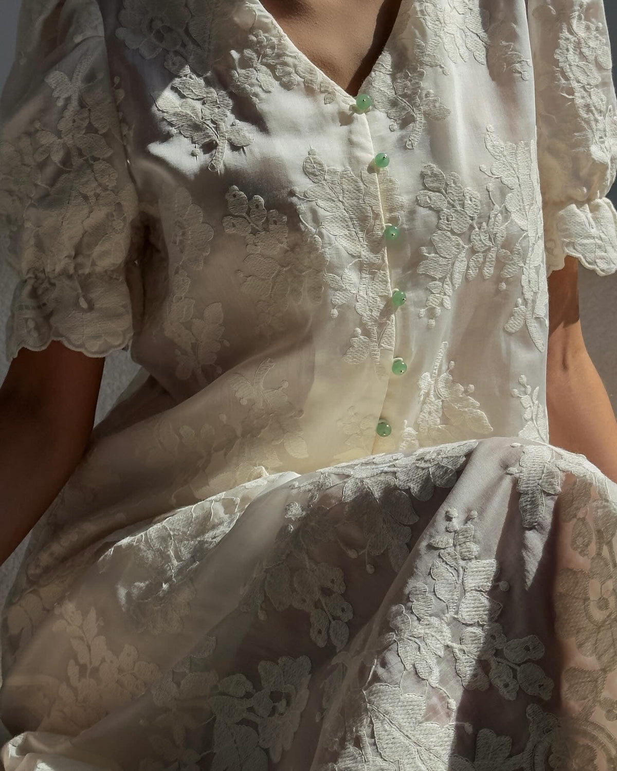 Elegant White Lace Detail Suit - Maelle Paris