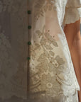 Elegant White Lace Detail Suit - Maelle Paris