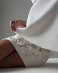 White Mini Suit with Floral Details - Maelle Paris