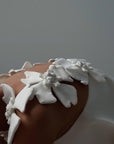 White Mini Suit with Floral Details - Maelle Paris