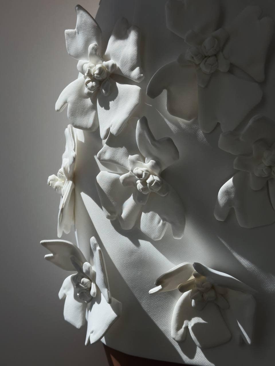 White Mini Suit with Floral Details - Maelle Paris