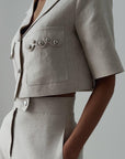 Elegant Beige Short Suit - Maelle Paris