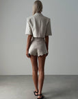 Elegant Beige Short Suit - Maelle Paris