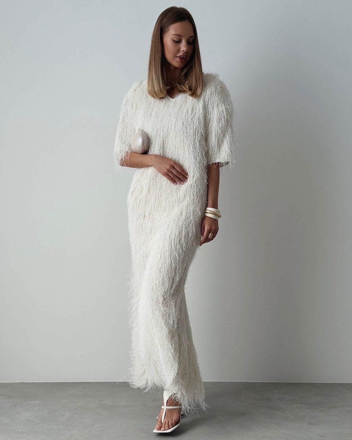 Elegant Feathered Suit - Maelle Paris