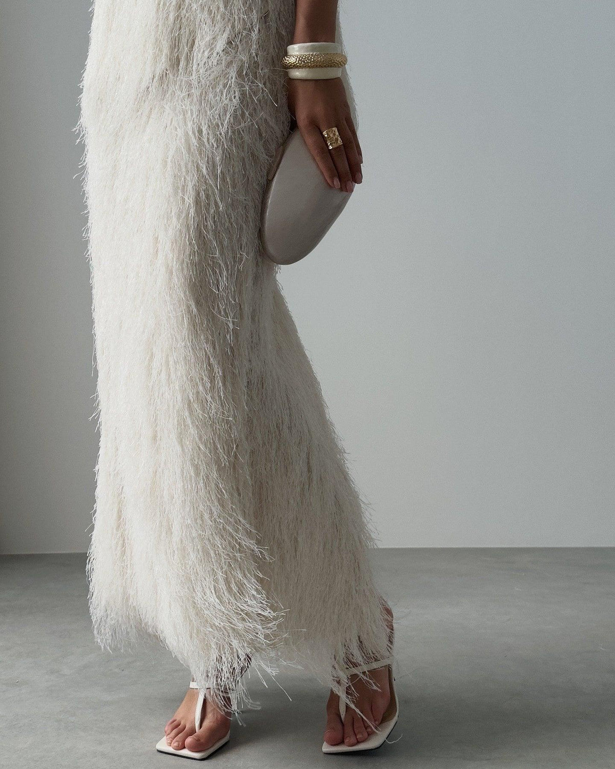 Elegant Feathered Suit - Maelle Paris