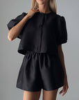Elegant Black Two-Piece Suit - Maelle Paris