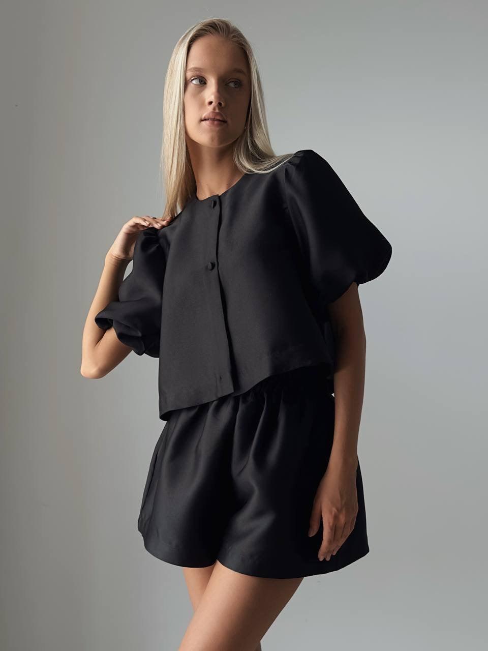 Elegant Black Two-Piece Suit - Maelle Paris