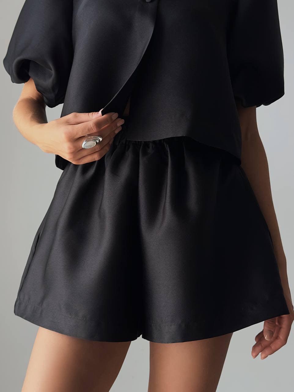 Elegant Black Two-Piece Suit - Maelle Paris